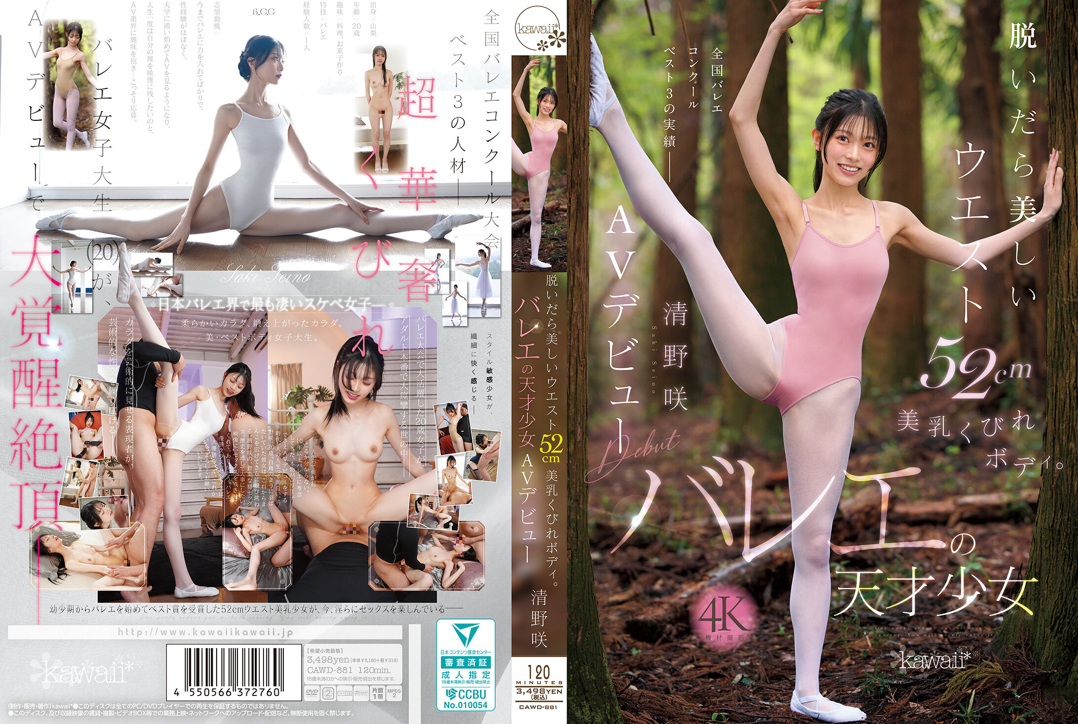 脱いだら美しいウエスト52cm美乳くびれボディ。バレエの天才少女 清野咲 AVデビュー