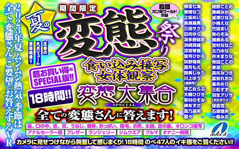 【VRお中元】期間限定 夏の変態祭り 食い込み接写 女体観察 変態大集合 SPECIAL 全ての変態さんに答えます!