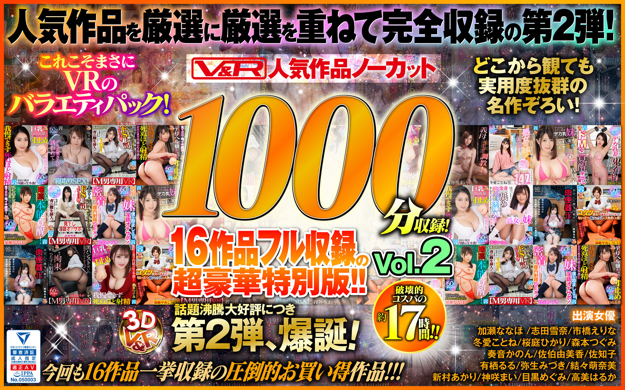 【VR】V&R 人気作品ノーカット1000分収録!16作品フル収録の超豪華特別版!!Vol.2